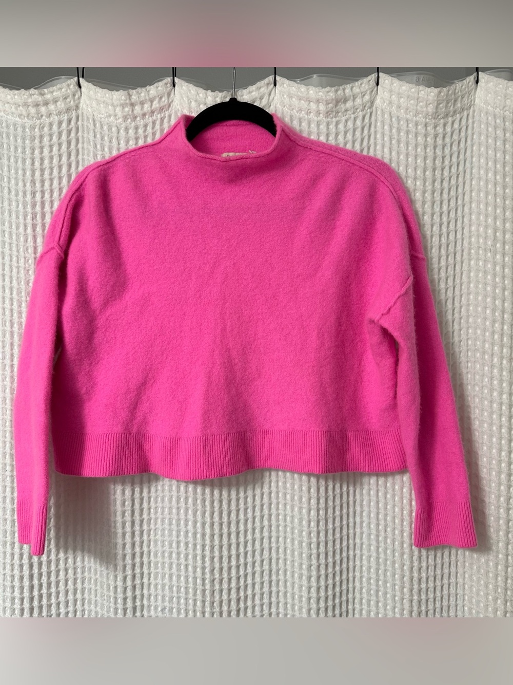 Pilcro Bright Pink Mock Neck Sweater